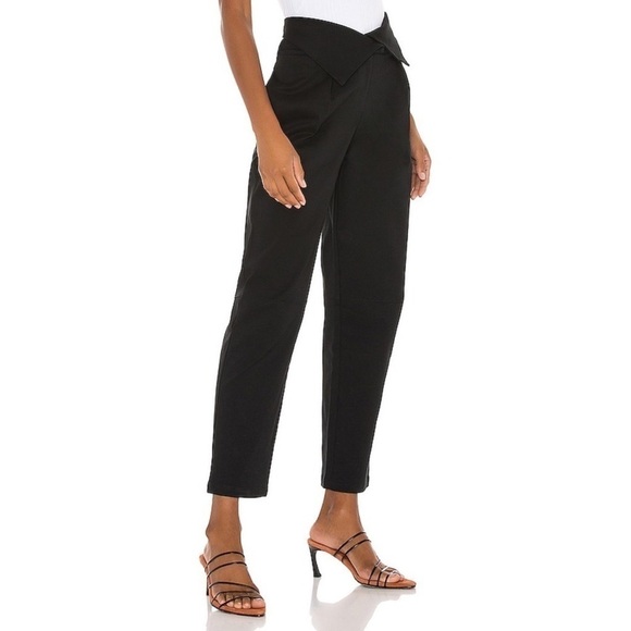 NWT The Range Structured Twill Fold Over Pants in Black - Picture 2 of 13